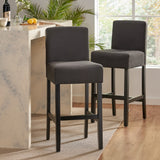 Christopher Knight Home® - Noble House - Portman Dark Charcoal Fabric Barstools - Set of 2