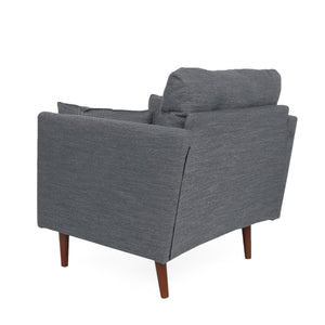 English Elm Christopher Knight Home® - CLUB Chair with Plush Fabric Upholstery and Walnut Birch Legs — Stylish Comfortable Accent Seating for Living Rooms Charcoal 30.75 L x 25.75 W x 21 H 71571.00CHAR