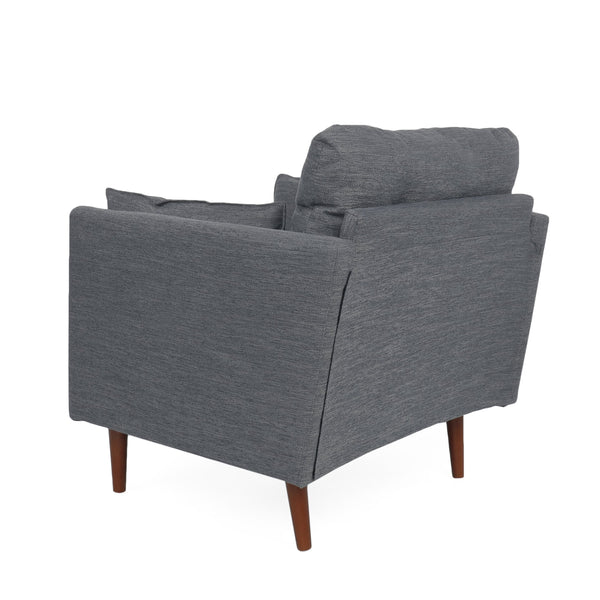 English Elm Christopher Knight Home® - CLUB Chair with Plush Fabric Upholstery and Walnut Birch Legs — Stylish Comfortable Accent Seating for Living Rooms Charcoal 30.75 L x 25.75 W x 21 H 71571.00CHAR