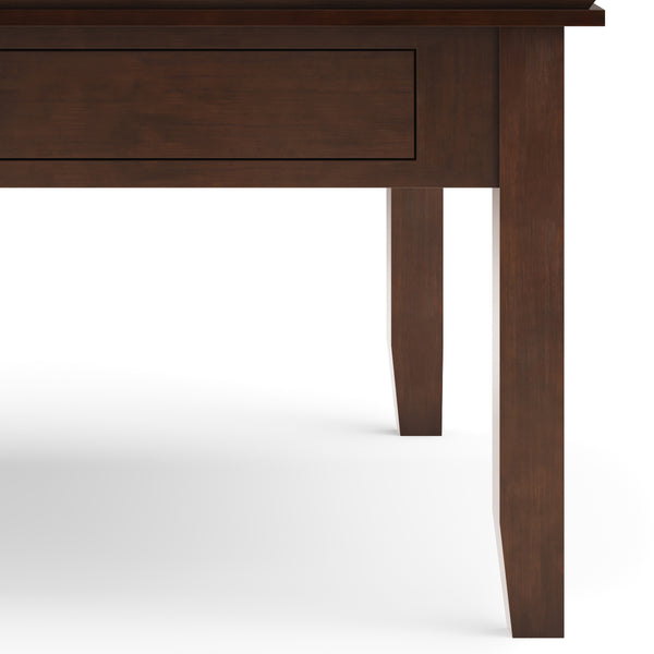 English Elm Artisan Square Coffee Table In Rich Russet Brown – Handcrafted Solid Wood With Storage Drawer B136P158413
