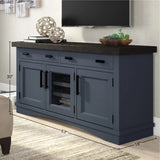 Parker House Americana Modern - Denim 63 In. TV Console Denim with Sable Wood Top Poplar Solids / Birch Veneers AME#63-DEN