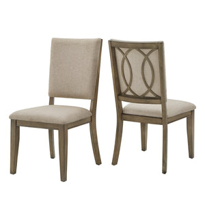 Homelegance By Top-Line Ramona Antique Beige Fabric Dining Chairs (Set of 2) Taupe Rubberwood