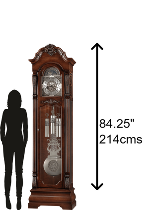 Hekman Furniture 611102 Neilson Grandfather Clock: Antique Elegance With Melodic Chimes & Heirloom Quality Finish Rustic Cherry Neilson Grandfather Clock 611102