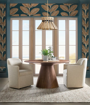 Hooker Furniture Commerce Madison Round Dining Table With Sculptural Pedestal, Solid Mango Wood, Durable Finish Medium Wood 7228-75005-85