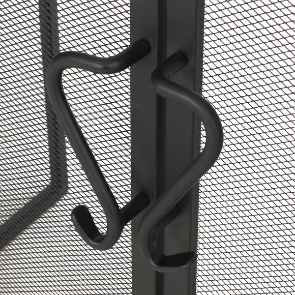 English Elm Christopher Knight Home® - FOLDING Iron Fireplace Screen with Doors & 4-Piece Tool Set, Matte Black Camelback Frame, 50.5" wide 67301.00