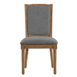 Homelegance By Top-Line Mayer Ornate Linen and Wood Dining Chairs (Set of 2) Grey Rubberwood