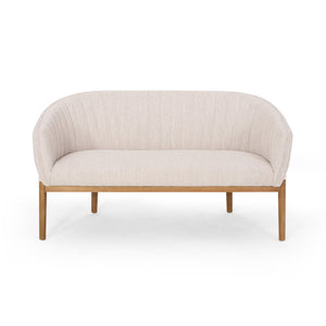 English Elm Loveseat Mid-century Modern Channel Tufted Upholstered Sofa with Rubberwood Tapered Legs 65780.00FBGE