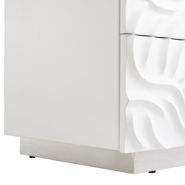 Bernhardt Bernhardt Alia Dresser White Plaster — Sculptural Carved Fronts, 6 Soft-Close Drawers, Polished Base 316054