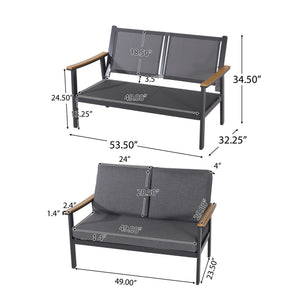 English Elm Sinclair Outdoor 4 Piece Chat Set Aluminum Frame with Olefin Cushions Patio Seating 62850.00GGRY
