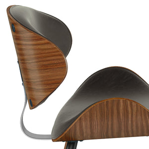 English Elm Marana Dining Chair - Mid-Century Modern Style, Distressed Brown Vegan Leather, Versatile Comfort B136P158913