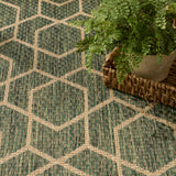 Nourison Horizon Indoor/Outdoor HOZ01 Machine Made Power-loomed Borderless Design Indoor/Outdoor Modern Outdoor Rug Green, Green 88% Polypropylene,12% Polyester 841491126479