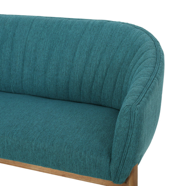 English Elm Loveseat Mid-century Modern Channel Tufted Upholstered Sofa with Rubberwood Tapered Legs 65780.00FT