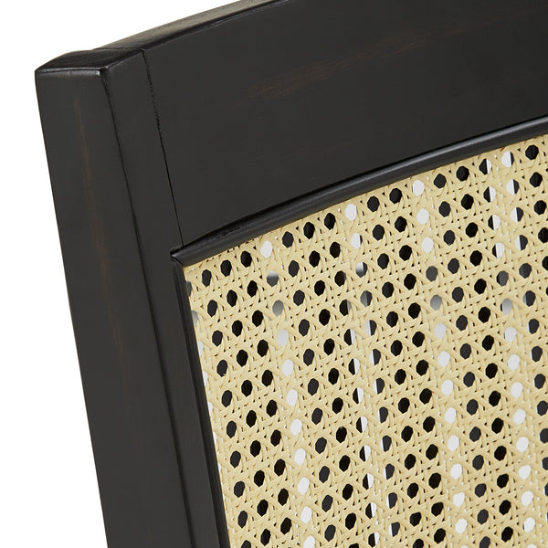 Homelegance By Top-Line Delroy Cane Accent Slat Back Dining Chairs (Set of 2) Black Rubberwood