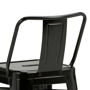 English Elm Rayne 24" Metal Counter Height Stool Set Of 4 - Stylish Black Industrial Seating For Home & Bar B136P159486-GIGA