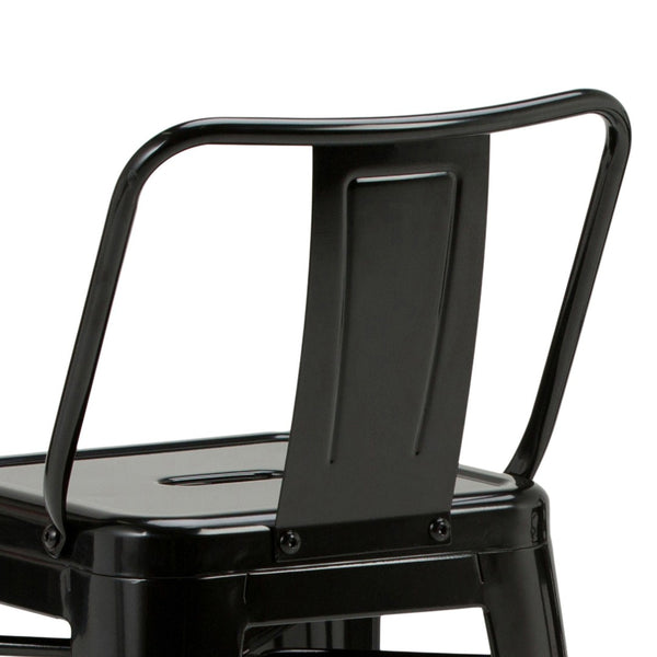 English Elm Rayne 24" Metal Counter Height Stool Set Of 4 - Stylish Black Industrial Seating For Home & Bar B136P159486-GIGA