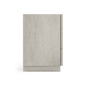 Bernhardt Bernhardt Tempo Nightstand With Wire‑Brushed Oak, Sandblasted Aluminum Overlays & Usb Charging — Rustic Modern Appeal 346230