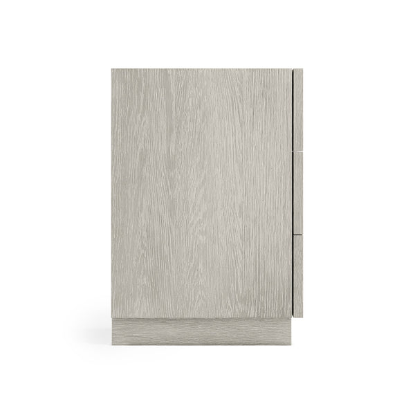 Bernhardt Bernhardt Tempo Nightstand With Wire‑Brushed Oak, Sandblasted Aluminum Overlays & Usb Charging — Rustic Modern Appeal 346230