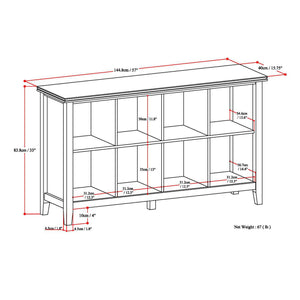 English Elm Artisan 8 Cube Storage Sofa Table – Elegant Russet Brown Wood Design For Versatile Home Organization B136P159472