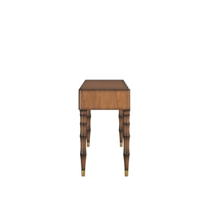 A.R.T. Furniture Harbor Sofa Table - Elegant Entryway Console with Bamboo Legs, Brass Accents & 4 Smooth-Gliding Drawers 338314-2731