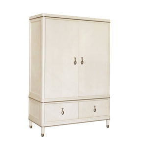 Grace Armoire with Storage Drawers White with Opulent Opal Finish P377120 Pulaski Furniture