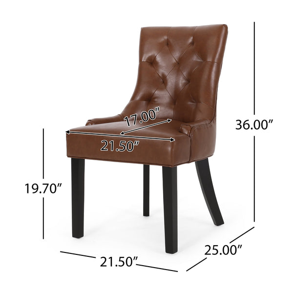 English Elm Cheney Tufted Upholstered Dining Chair Set with Solid Wood Legs for Modern Rooms 54181.00PUCOGN