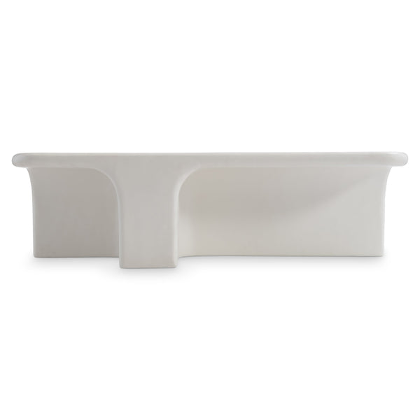 Bernhardt Bernhardt Sculptural Lennox Outdoor Cocktail Table — Chalky White Grp Concrete, Durable 56" W Centerpiece X10018