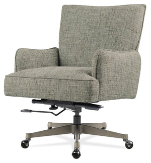 Hooker Furniture Quinn Polyester Upholstered Executive Office Chair with Swivel Tilt and Pewter Metal Base EC426-400