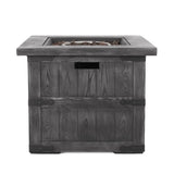 Christopher Knight Home® - Noble House - Finethy Outdoor 40,000 Btu Lightweight Concrete Square Fire Pit