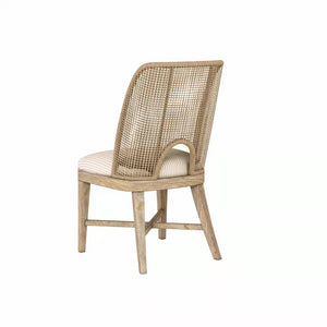 A.R.T. Furniture Set Of 2 - Frame Woven Sling Chair: Elegant Chestnut Finish, Tailored Seat, Natural Cane Back For Cozy Spaces - Set Of 2 Light Brown Ash & Poplar Solid,Plank,Effect Flakey & Quarter,Sawn Oak Veneer,Cane,Foam,Fabric 278200-2335