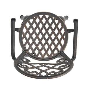English Elm Camden Outdoor Cast Aluminum Bistro Set with Ice Bucket Scrollwork Copper Patio 52255.00COP