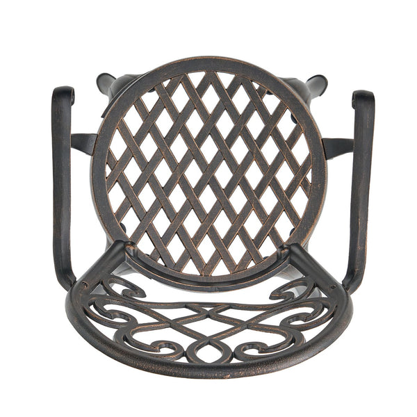English Elm Camden Outdoor Cast Aluminum Bistro Set with Ice Bucket Scrollwork Copper Patio 52255.00COP