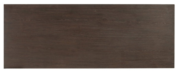 Hooker Furniture Curata Rustic White Oak Desk In Midnight With Brushed Brass Base — Freestanding Or Left/Right Return, Two Drop-Front Drawers 1600-10468-DKW