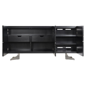 Bernhardt Bernhardt Imani Buffet With Nero Marquina Stone Overlays, Onyx Finish, Soft-Close Doors, Sleek Base 316136
