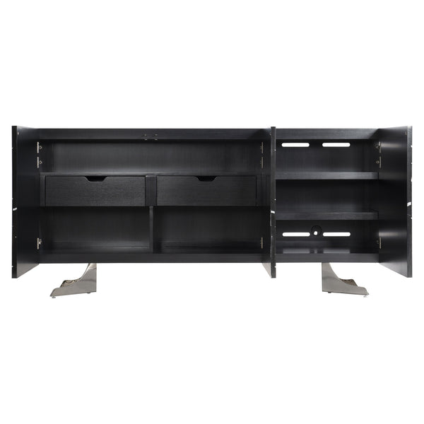 Bernhardt Bernhardt Imani Buffet With Nero Marquina Stone Overlays, Onyx Finish, Soft-Close Doors, Sleek Base 316136