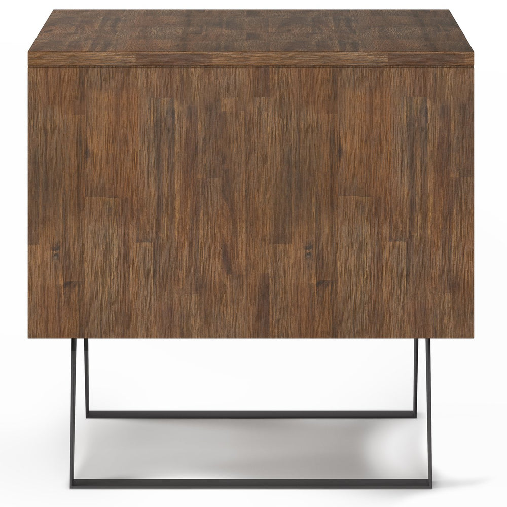 English Elm Lowry End Table - Rustic Acacia Wood & Metal Design With Storage For Modern Industrial Spaces B136P158850