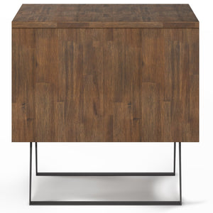 English Elm Lowry End Table - Rustic Acacia Wood & Metal Design With Storage For Modern Industrial Spaces B136P158850