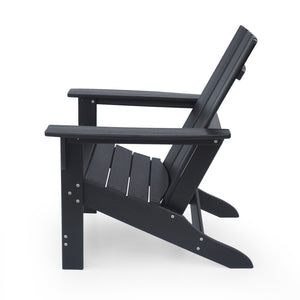 English Elm Encino Outdoor Adirondack Chair All Weather Resin Slatted Patio Seating 68172.00BLK