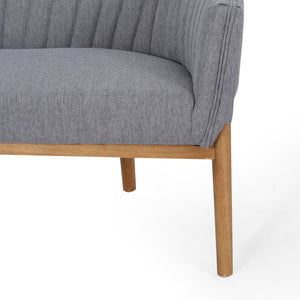 English Elm Loveseat Mid-century Modern Channel Tufted Upholstered Sofa with Rubberwood Tapered Legs 65780.00FCHAR