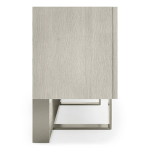 Bernhardt Bernhardt Tempo Buffet With Sandblasted Aluminum Overlays, Wire-Brushed Oak & Satin Nickel Base (68"W) 346134