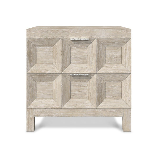 Bernhardt Bernhardt Prado Nightstand Tawny Wire-Brushed Oak Veneer, Coffered Resin Fronts, Usb Charging 324233A
