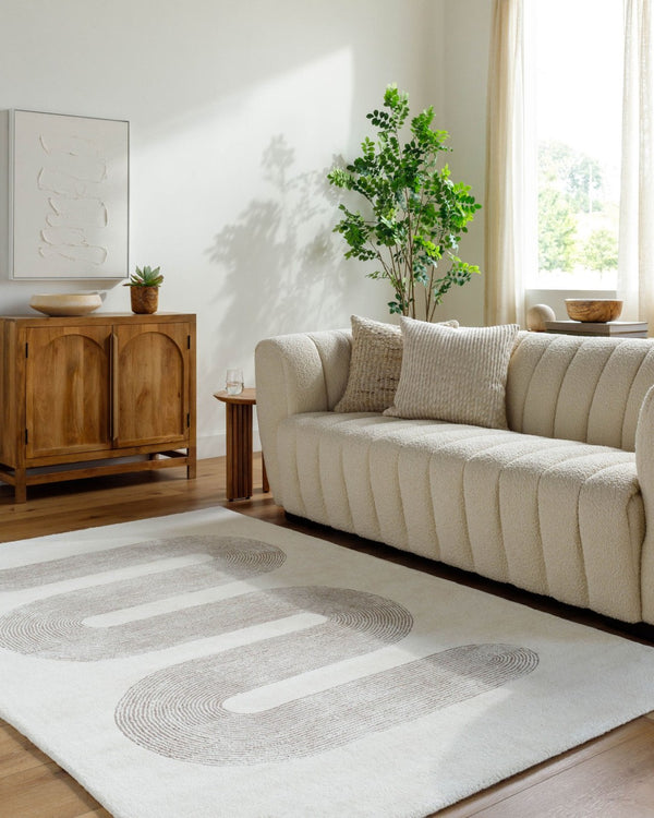 Livabliss Carolena Hand-tufted Wool Accent Rug Soft Entryway Bedside or Bathroom Floor Piece Ivory, Taupe 8' x 10' CRA2300-810