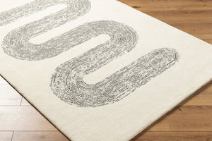 Livabliss Carolena Hand-tufted Wool Accent Rug Soft Plush Pile for Entryway or Bedroom Ivory, Charcoal 2' x 3' CRA2301-23