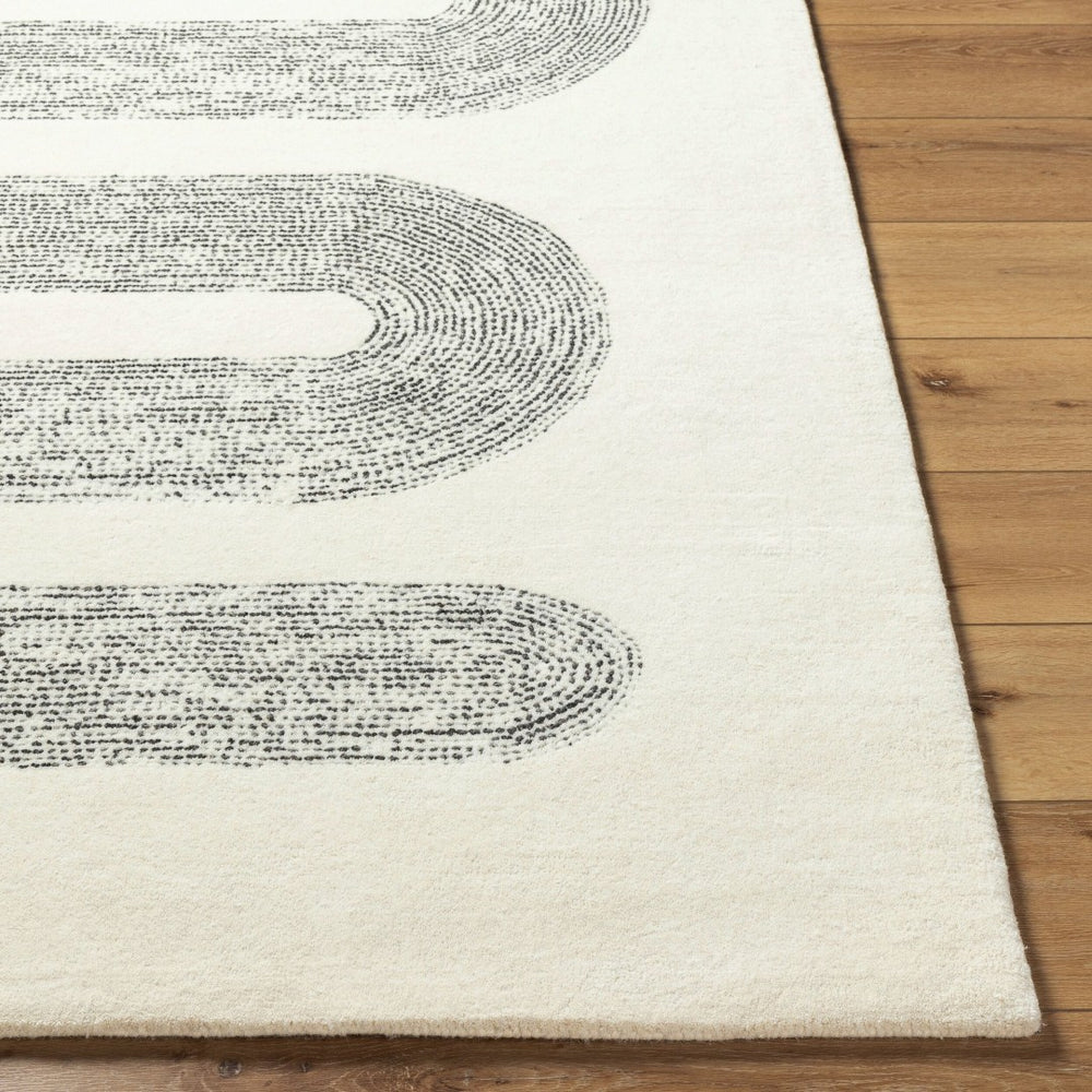 Livabliss Carolena Hand-tufted Wool Accent Rug Soft Plush Pile for Entryway or Bedroom Ivory, Charcoal 2' x 3' CRA2301-23