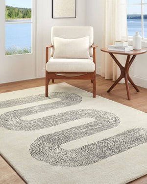 Livabliss Carolena Hand-tufted Wool Accent Rug Soft Plush Pile for Entryway or Bedroom Ivory, Charcoal 2' x 3' CRA2301-23