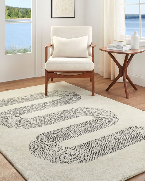 Livabliss Carolena Hand-tufted Wool Accent Rug Soft Plush Pile for Entryway or Bedroom Ivory, Charcoal 2' x 3' CRA2301-23