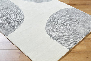 Livabliss Carolena Hand Tufted Wool Area Rug Soft Medium Pile for Entryway or Bedside Ivory, Charcoal 2' x 3' CRA2302-23