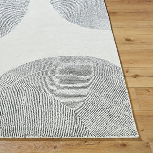 Livabliss Carolena Hand Tufted Wool Area Rug Soft Medium Pile for Entryway or Bedside Ivory, Charcoal 2' x 3' CRA2302-23