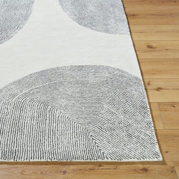 Livabliss Carolena Hand Tufted Wool Area Rug Soft Medium Pile for Entryway or Bedside Ivory, Charcoal 2' x 3' CRA2302-23