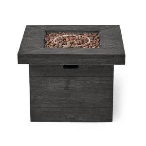English Elm Anchorage Square Mgo Wood Burning Fire Pit Outdoor Patio Heat 40000 Btu Grey 57551.00GRY-40K