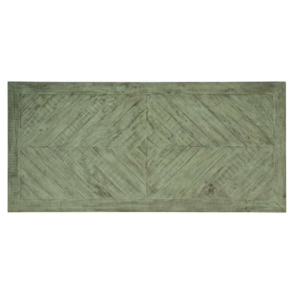 Bernhardt Bernhardt Milo 88" Reclaimed Pine Herringbone Dining Table With Distressed Morel Finish & X-Base, Seats 6-8 398224G